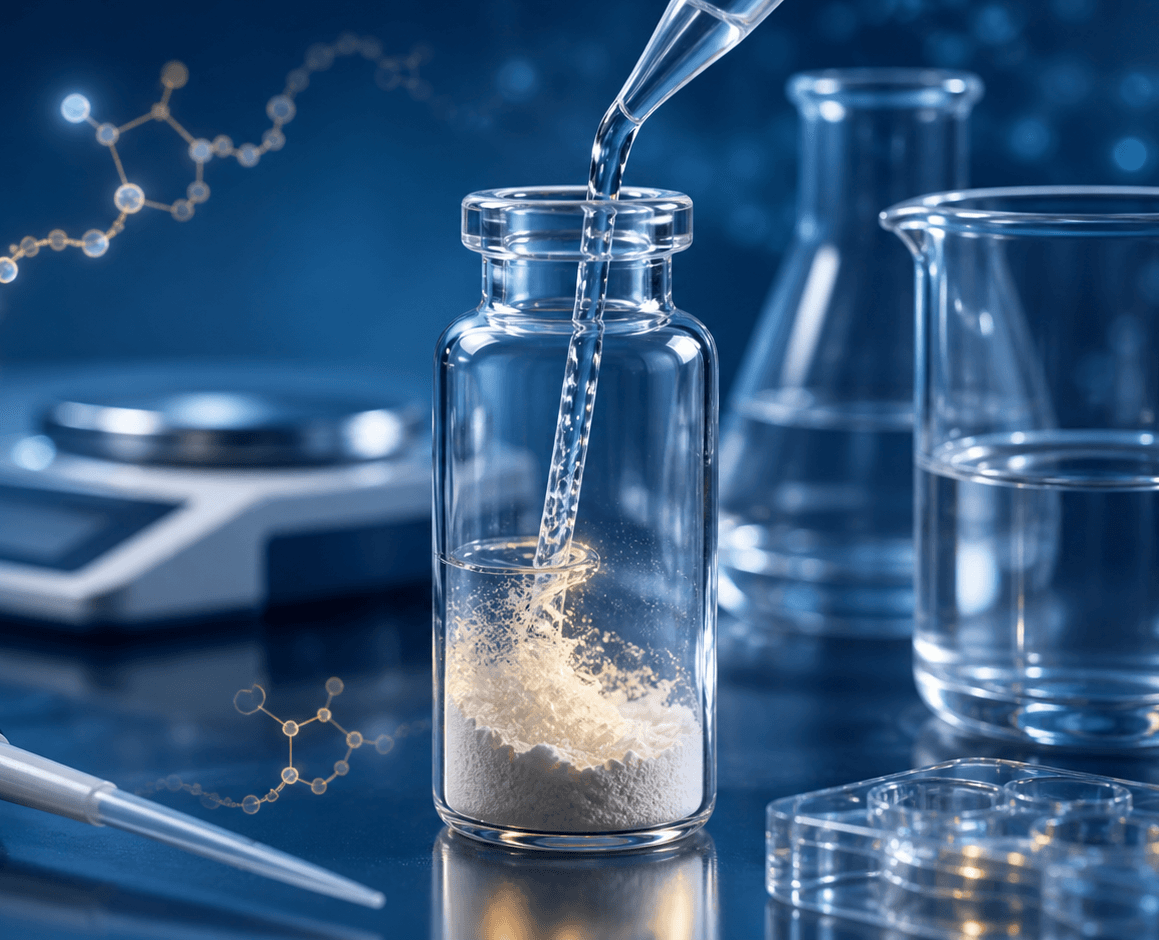 Reconstituting lyophilized peptides without losing yield. — hábit Labs journal article thumbnail.