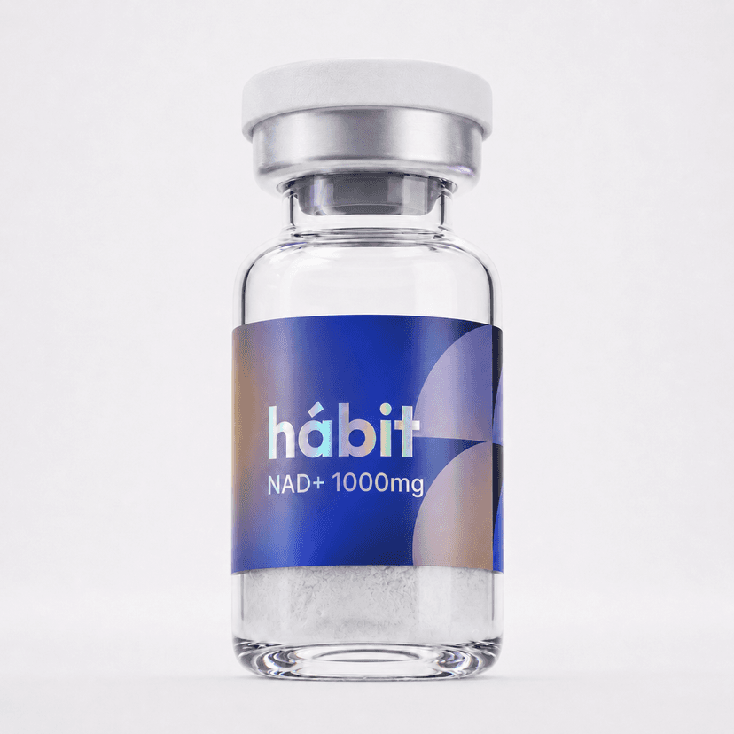 NAD+ 1000mg research peptide vial — Nicotinamide adenine dinucleotide — hábit Labs, third-party verified.